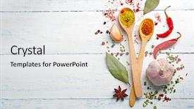  Presentation with spices - Beautiful PPT layouts featuring various of spices on wooden backdrop and a white colored foreground