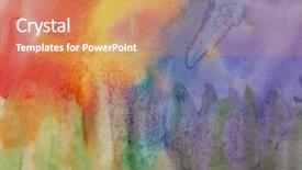  Presentation with paint art - Presentation theme having top talent - watercolors paint art on paper background and a  colored foreground