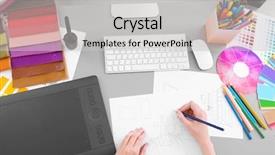  Presentation with interior designer - Slide set featuring top talent - young interior designer working background and a light gray colored foreground