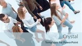  Presentation with forward - Slide deck enhanced with top-view-a-group background and a sky blue colored foreground