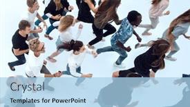  Presentation with walking together - Amazing PPT layouts having top-view-a-group backdrop and a light blue colored foreground