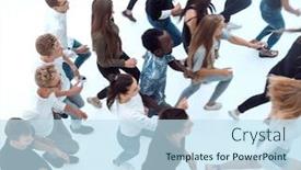  Presentation with walking together - Beautiful PPT layouts featuring top-view-a-group backdrop and a sky blue colored foreground