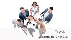  Presentation with group - Presentation with top-view-a-group background and a white colored foreground