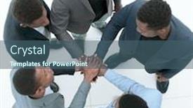  Presentation with group - Slide deck with top-view-a-group background and a ocean colored foreground