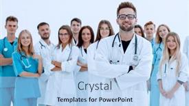  Presentation with small group top view - Presentation design featuring top-view-a-group background and a light blue colored foreground