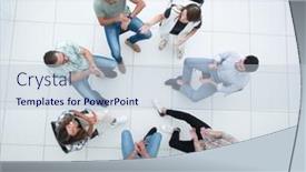  Presentation with successful - Cool new slide deck with top-view-a-team backdrop and a lemonade colored foreground