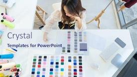  Presentation with sketching - PPT theme featuring top-view-a-young-adult background and a sky blue colored foreground