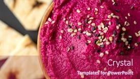  Presentation with beetroot - PPT layouts having top-view-and-close-up background and a crimson colored foreground