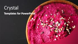  Presentation with beetroot - Presentation featuring top-view-and-close-up background and a dark gray colored foreground