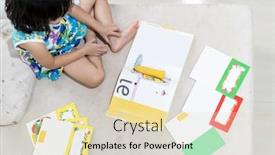  Presentation with home schooling - Beautiful slide deck featuring top-view-asian-girl-child backdrop and a soft green colored foreground