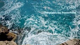  Presentation with blue waves - PPT layouts with top-view-azure-blue-sea background and a ocean colored foreground