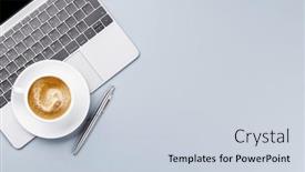  Presentation with business office desk - Theme enhanced with top-view-business-office-desk background and a lemonade colored foreground