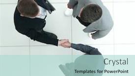  Presentation with people - Slide set consisting of top-view-business-people-confirm background and a mint green colored foreground