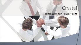  Presentation with team business top view - Colorful slide deck enhanced with top-view-business-team-putting backdrop and a light gray colored foreground