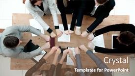  Presentation with team business top view - Amazing presentation design having top-view-business-team-showing backdrop and a violet colored foreground