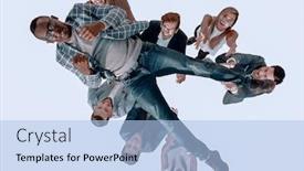  Presentation with team business top view - Presentation theme having top-view-business-team-throws background and a light blue colored foreground