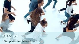  Presentation with casual young people - Colorful PPT theme enhanced with top-view-casual-a-group backdrop and a cool aqua colored foreground