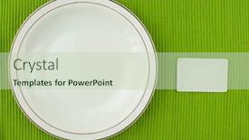  Presentation with tablecloth - Beautiful theme featuring top-view-ceramic-plate backdrop and a soft green colored foreground