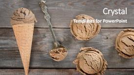  Presentation with ice cream cone - Audience pleasing slide deck consisting of top view chocolate ice cream backdrop and a gray colored foreground