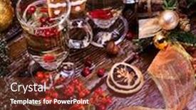  Presentation with mulled wine - Cool new slide set with top view christmas still life with pair latte mug hot drink on wooden table warming mulled wine with cookie in form of house and christmas ball on christmas ribbon backdrop and a tawny brown colored foreground