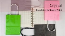  Presentation with consumerism - Slide set featuring top-view-colorful-paper-shopping background and a coral colored foreground