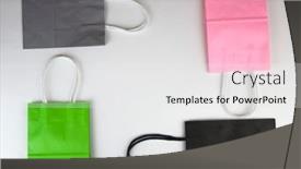  Presentation with consumerism - Slide deck enhanced with top-view-colorful-paper-shopping background and a white colored foreground