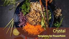  Presentation with vietnamese food - PPT layouts with top view composition of bun background and a tawny brown colored foreground