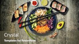  Presentation with vietnamese food - Presentation design enhanced with bo nam bo vietnamese food background and a violet colored foreground