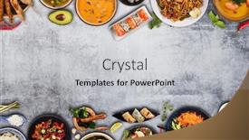  Presentation with free food - Slide deck enhanced with top-view-composition-of-various background and a light gray colored foreground