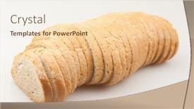  Presentation with cut - Audience pleasing PPT layouts consisting of top-view-cut-bread backdrop and a cream colored foreground