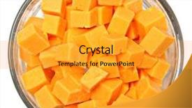  Presentation with cheddar - Colorful slide set enhanced with top view diced cheddar cheese backdrop and a gold colored foreground