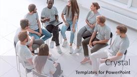  Presentation with group discussion - Theme having top-view-discussion-group background and a light gray colored foreground