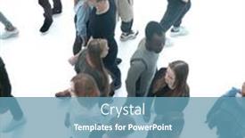  Presentation with diverse people - Colorful slide set enhanced with top-view-diverse-young-people backdrop and a teal colored foreground