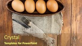  Presentation with table napkin - Amazing slide set having top-view-easter-background-table backdrop and a tawny brown colored foreground