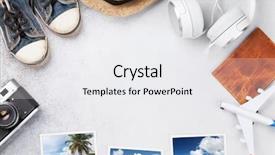  Presentation with passport travel - Slide set featuring top view flat lay all background and a white colored foreground
