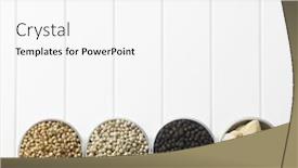  Presentation with spices - Cool new slide set with top-view-four-bowls backdrop and a white colored foreground