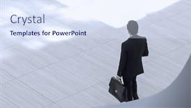  Presentation with executive - Audience pleasing presentation theme consisting of top-view-from-afar-executive backdrop and a sky blue colored foreground