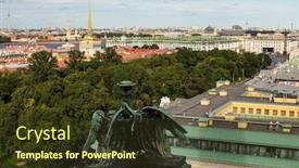  Presentation with russia - Theme having top-view-from-st-isaac background and a tawny brown colored foreground
