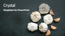  Presentation with garlic garlic garlic bulb - Audience pleasing slide deck consisting of top view garlic cloves backdrop and a dark gray colored foreground