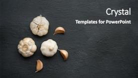  Presentation with garlic garlic garlic bulb - Beautiful slides featuring top view garlic cloves backdrop and a dark gray colored foreground