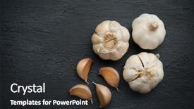  Presentation with clove - Slides having top view garlic cloves background and a dark gray colored foreground