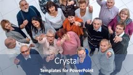  Presentation with diverse people - PPT layouts consisting of top-view-group-of-diverse background and a ocean colored foreground