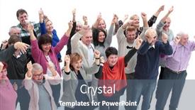  Presentation with small group top view - Amazing PPT layouts having top-view-group-of-happy backdrop and a ocean colored foreground