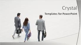  Presentation with employees - Presentation featuring top-view-group-of-successful background and a  colored foreground