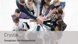  Presentation with people unity - Cool new theme with top-view-group-of-young backdrop and a light gray colored foreground