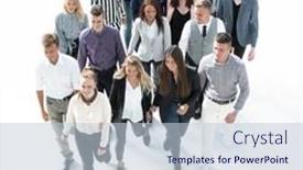  Presentation with new office - Theme consisting of top-view-group-of-young background and a lemonade colored foreground