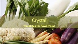  Presentation with vegetables - Presentation featuring top-view-group-shot background and a tawny brown colored foreground