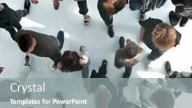  Presentation with groups - Colorful presentation theme enhanced with top-view-groups-of-diverse backdrop and a gray colored foreground