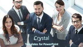  Presentation with team business top view - Audience pleasing PPT theme consisting of top view happy business team showing their success backdrop and a ocean colored foreground