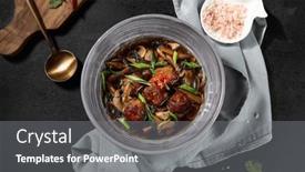  Presentation with top view of appetizing fresh - Theme enhanced with top-view-horizontal-frame-capturing background and a gray colored foreground